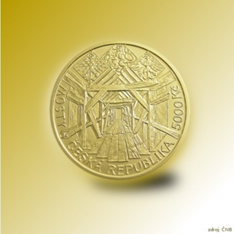 Zlatá mince 5000 Kč Dřevěný most v Lenoře 2013 Standard_