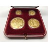 Sada 4 pozlacených dukátových medailí - Karel IV.PROOF 