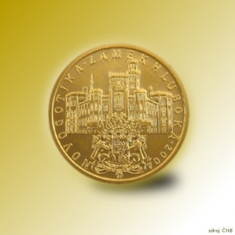 Zlatá mince 2000 Kč Zámek Hluboká Novogotika 2004 Standard